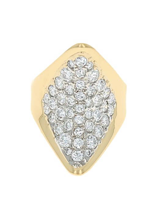 Diamond Elongated Concave Fashion Ring